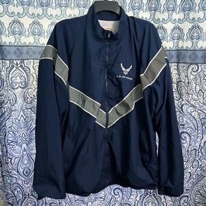 Vtg US Air Force Windbreaker PTU Jacket Sz Medium Short Uniform Full Zip